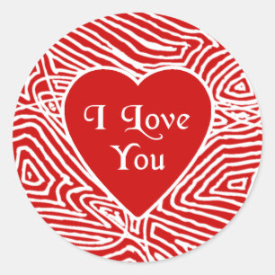 I Love You Heart Stickers