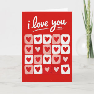 I Love You Heartfelt Grid Card