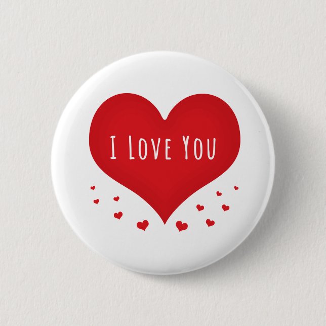 I love you hearts 2 inch round button (Front)