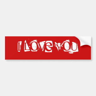 I LOVE YOU HEARTS BUMPER STICKER