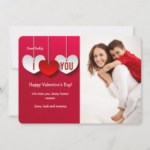 I Love You Hearts Photo Valentine Card