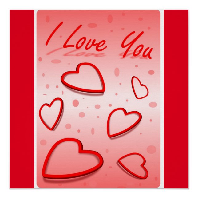 "I LOVE YOU" HEARTS POSTER (Front)