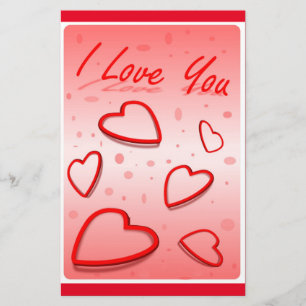 "I LOVE YOU" HEARTS STATIONERY