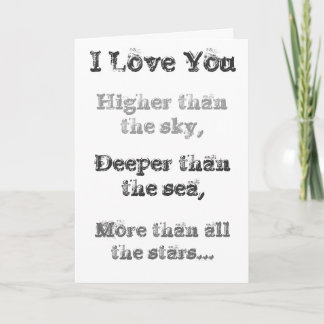 I love you higher than the sky... Greeting Card