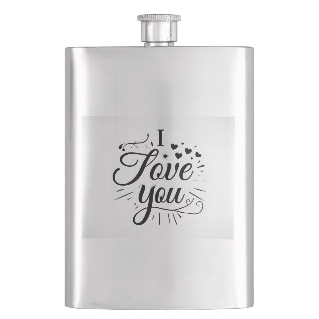 i love you hip flask (Front)