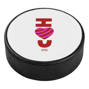 I Love You Hockey Puck