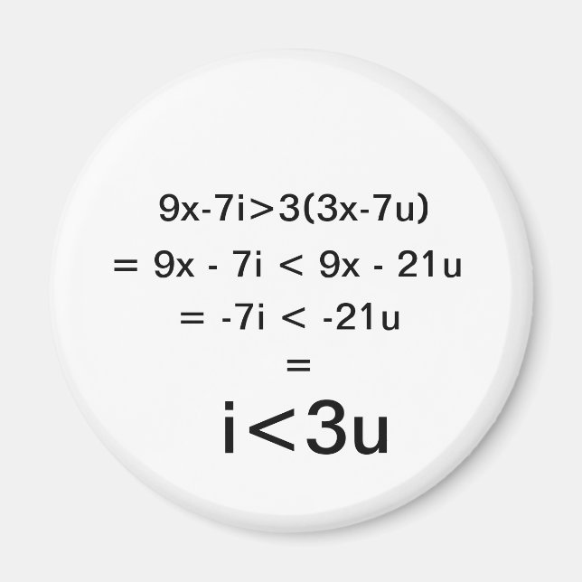 I Love You (i<3u) Equation Magnet (Front)