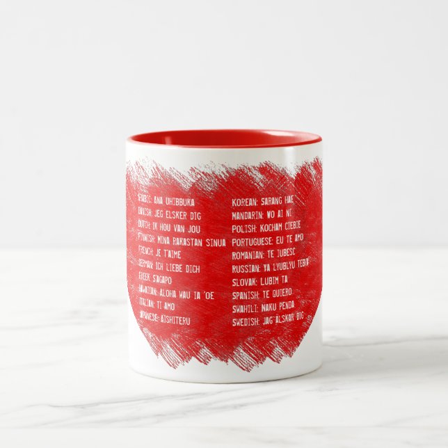 I love you in 20 different Languages Two-Tone Coffee Mug (Center)