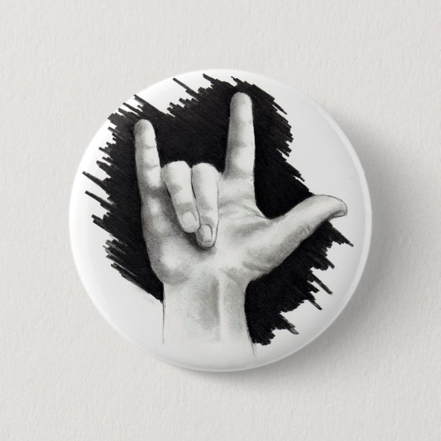 I LOVE YOU IN ASL #2 2 INCH ROUND BUTTON (Front)