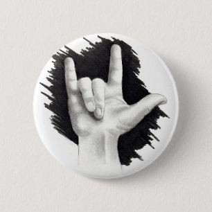 I LOVE YOU IN ASL #2 2 INCH ROUND BUTTON