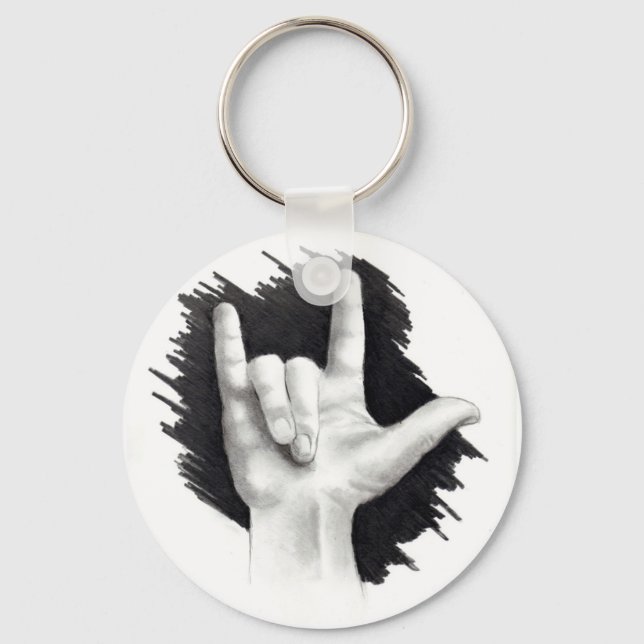 I LOVE YOU IN ASL #2 KEYCHAIN (Front)