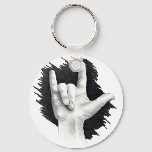 I LOVE YOU IN ASL #2 KEYCHAIN (Front)