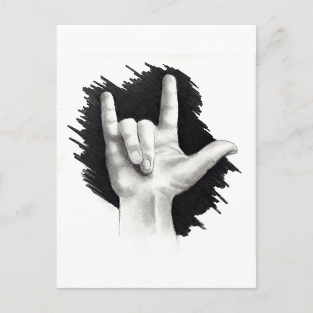 I LOVE YOU IN ASL #2 POSTCARD (Front)