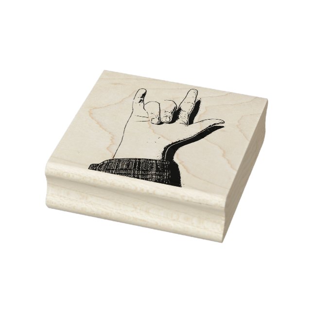 I Love You in ASL  Rubber Stamp (Stamp)