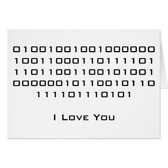 "I Love You" in Binary Code Card