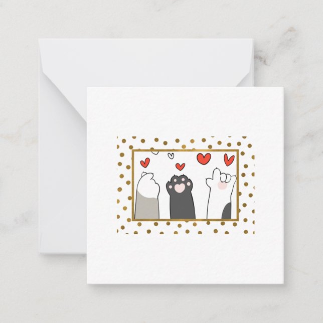 "I love you" in cat sign language Card (Front)