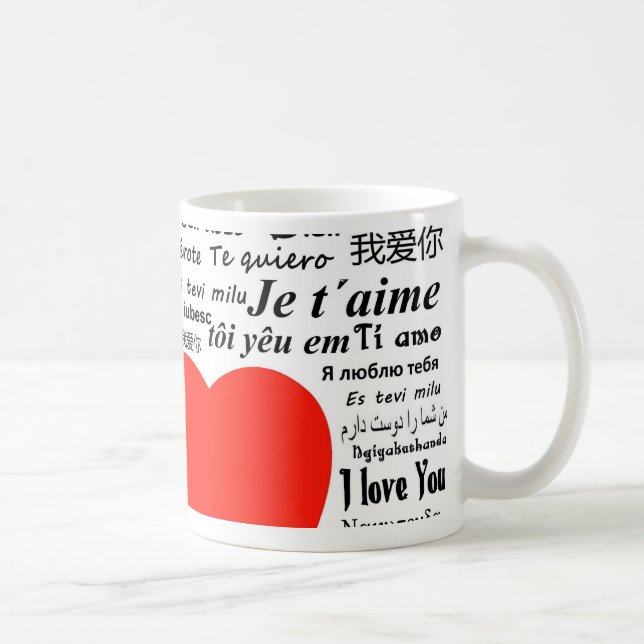 I love you in different languages coffee mug (Right)