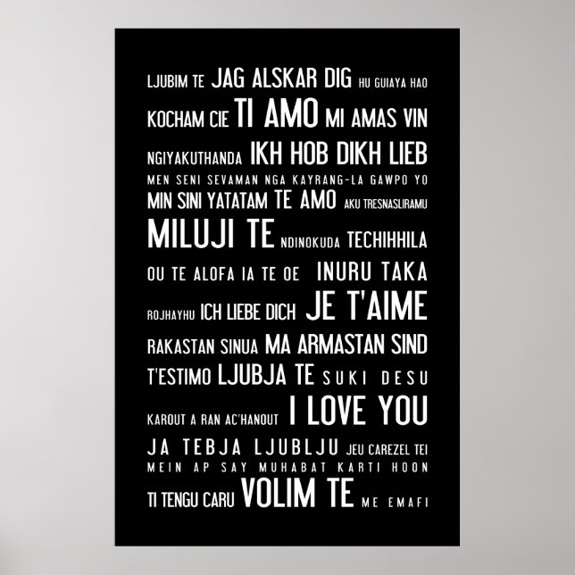 "I love you" in different languages Poster (Front)