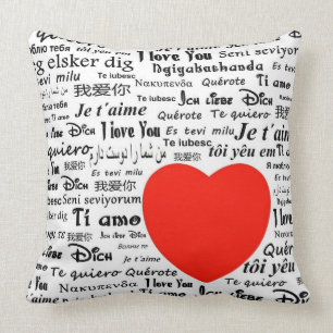 I love you in different languages throw pillow