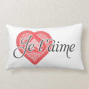I love you in French - Je t'aime Lumbar Pillow