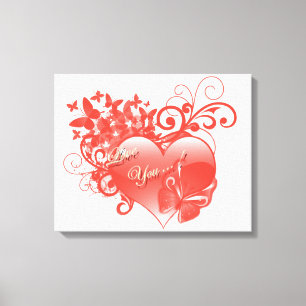 I LOVE YOU IN RED HEART CANVAS PRINT