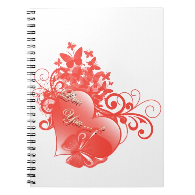 I LOVE YOU IN RED HEART NOTEBOOK (Front)