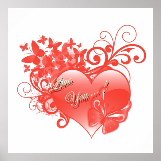 I LOVE YOU IN RED HEART POSTER (Front)
