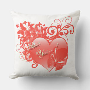 I LOVE YOU IN RED HEART THROW PILLOW