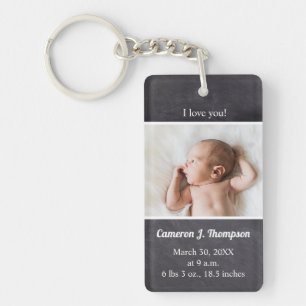 I Love you Introducing baby photo birth Keychain