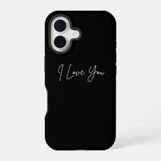 I Love You iPhone 16 Pouch - Coque romantique mign