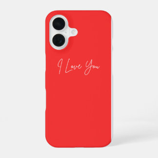 I Love You iPhone 16 Pouch - Coque romantique mign