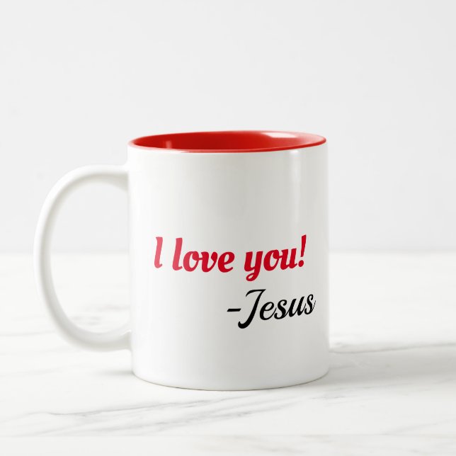 I love you! Jesus mug (Left)