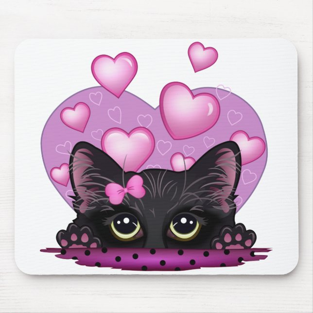 I Love You Kitten Mouse Pad (Front)