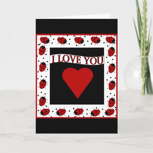 I Love You Ladybugs Card (Front)