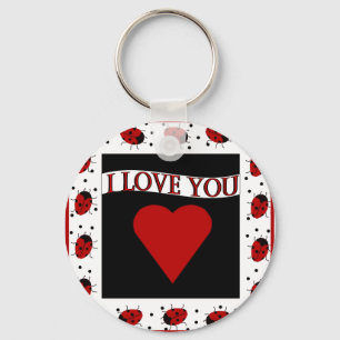 I Love You Ladybugs Keychain