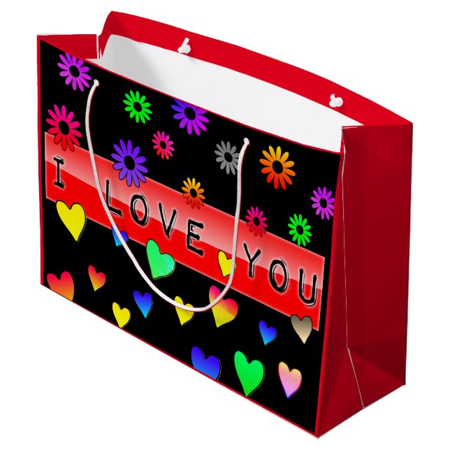 I Love You Large Gift Bag (Back Angled)