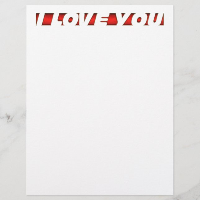 I Love You Letterhead (Front)