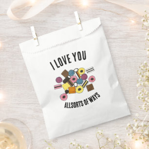 I Love You Licorice Allsorts Valentine's Day Candy Favour Bag
