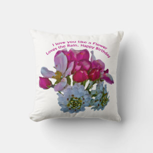 I Love you Like a Flower Throw Pillow