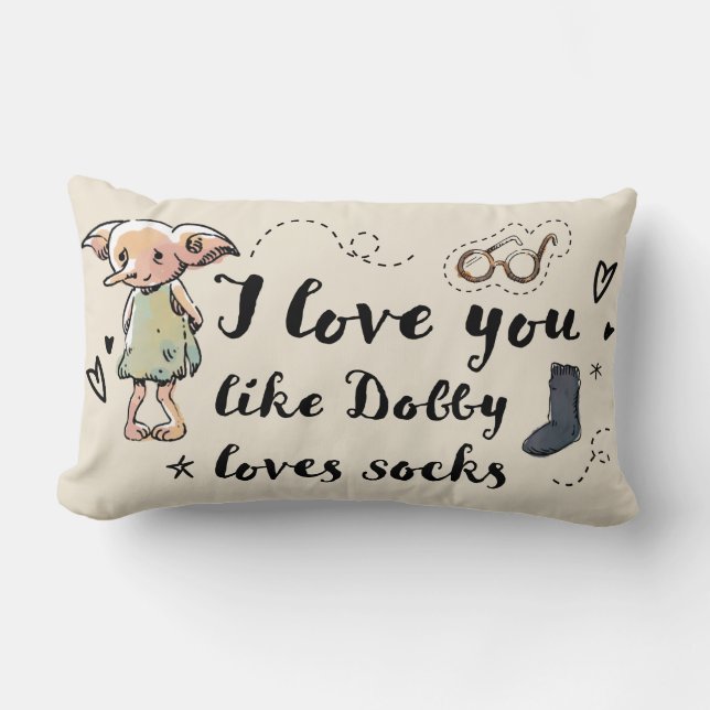 I Love You Like Dobby Loves Socks Lumbar Pillow (Front)