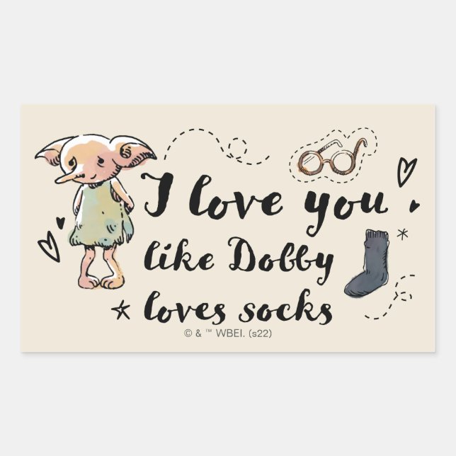 I Love You Like Dobby Loves Socks Sticker (Front)