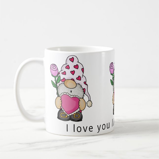 I love you like gnome other valentine love coffee mug (Left)