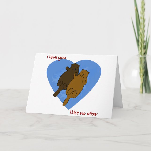 I love you like no otter holiday card (Front)