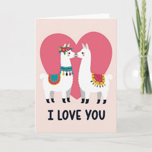 I Love You Llama Card