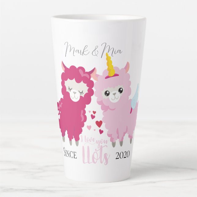 I Love You Llots Llama Customized Gift Him Her     Latte Mug (Front)