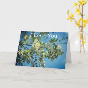 I Love You Locust Blossoms Personalized Card