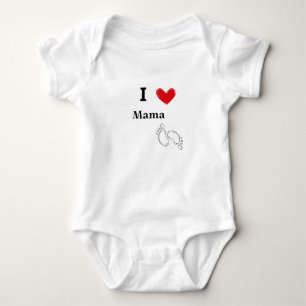 I Love you Mama Cute Design Baby Bodysuit