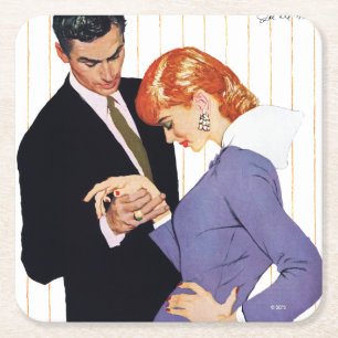 I Love You, Mama Girl Square Paper Coaster