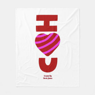 I Love You Medium Fleece Blanket