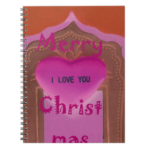 I love You Merry Christmas Heart Notebook